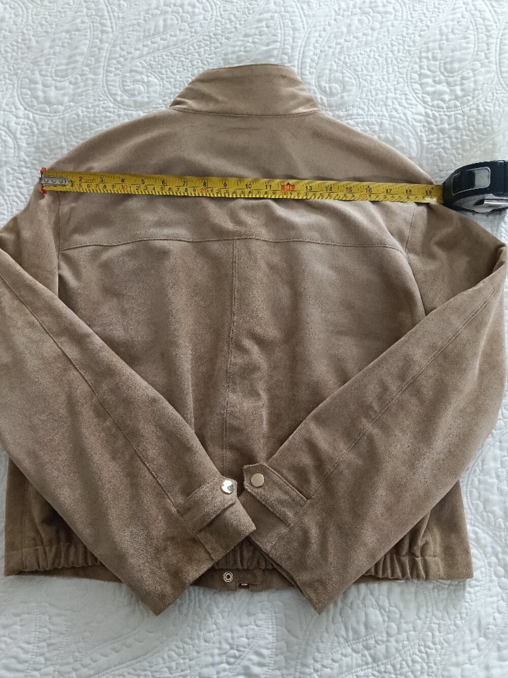 ZARA FAUX SUEDE HIGH-NECK BOMBER JACKET US XL - NWOT - Picture 11 of 16